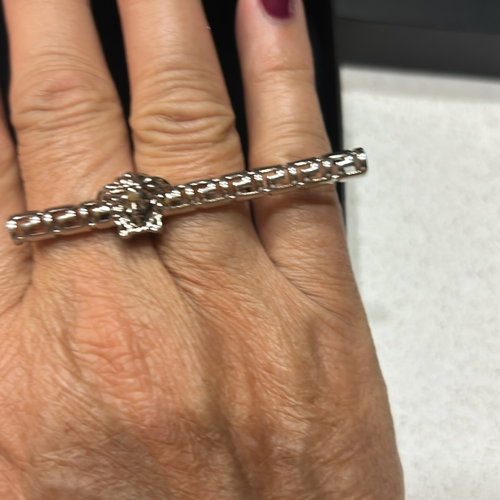 Versace Greek motif & Medusa double ring Retails: $450